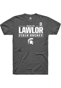Madeline Lawlor Rally Mens Dark Grey Michigan State Spartans NIL Stacked Box Player T Shirt