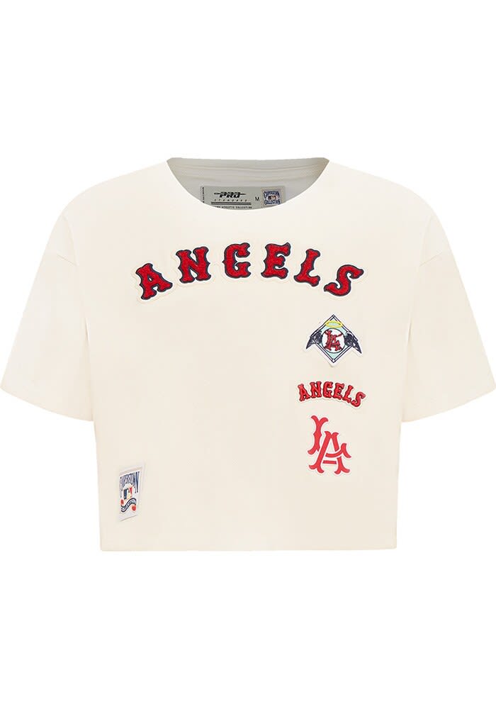 Pro Standard Los Angeles Angels Womens White Retro Classic Short Sleeve T-Shirt