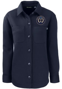 Cutter and Buck Philadelphia Union Womens Navy Blue Roam Shirt Light Weight Jacket