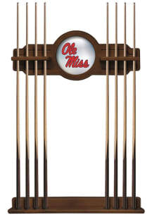 Ole Miss Rebels Solid Wood Cue Rack Pool Table
