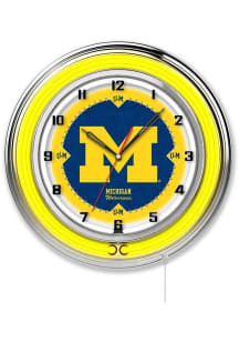 Michigan Wolverines 19in Neon Wall Clock