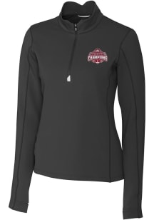 Womens Ohio State Buckeyes Black Cutter and Buck 2024 Football National Champion Traverse Qtr Zi..