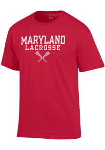 Maryland Terrapins Red Champion Mens Lacrosse Short Sleeve T Shirt