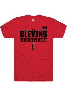 Ben Blevins Rally Mens Red Cincinnati Bearcats NIL Stacked Box Player T Shirt