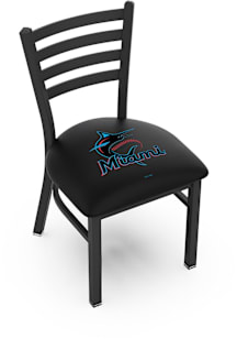 Miami Marlins Stationary Black Wrinkle Finish Pub Stool - Black