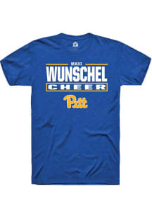 Madi Wunschel Rally Mens Blue Pitt Panthers NIL Stacked Box Player T Shirt