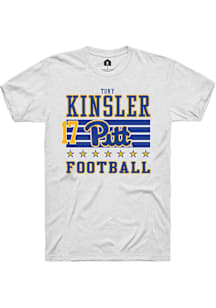 Tony Kinsler Rally Mens White Pitt Panthers NIL Striped Player T Shirt