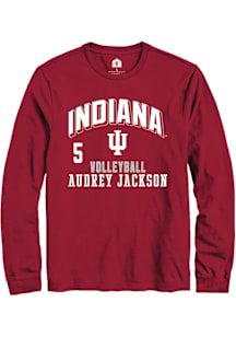 Audrey Jackson Indiana Hoosiers Crimson NIL Arch Logo Long Sleeve Player T Shirt