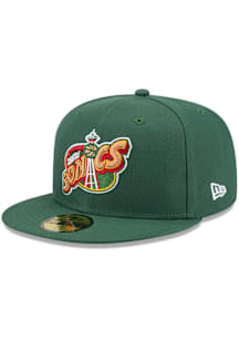 New Era Oklahoma City Thunder Mens Green Sonics Hardwood Classic 59FIFTY Fitted Hat