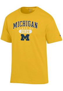 Champion Michigan Wolverines Yellow Class of 2026 Jersey Short Sleeve T Shirt