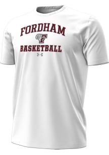 Under Armour Fordham Rams White Basketball Performance Short Sleeve T Shirt