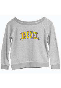Girls Drexel Dragons  Summit Sportswear Kylie Long Sleeve Crew Sweatshirt