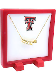 Texas Tech Red Raiders Gold Letters and Heart Necklace