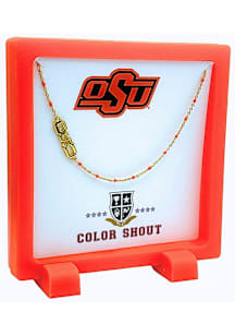 Oklahoma State Cowboys Gold Side Set Logo Necklace