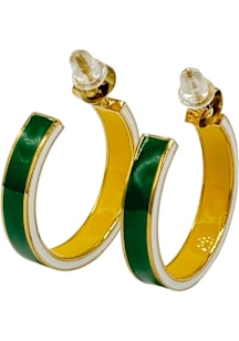 Baylor Bears Gold Block Color Hoop Womens Earrings