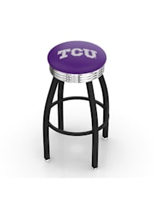 TCU Horned Frogs 3 Ring Chrome Seat Pub Stool - Black