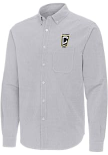 Antigua Columbus Crew Mens Ash Porter Long Sleeve Dress Shirt