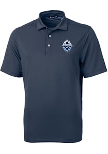 Cutter and Buck Vancouver Whitecaps FC Mens Navy Blue Virtue Eco Pique Short Sleeve Polo