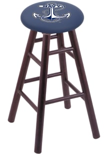 Navy Midshipmen Round Cushion Oak Pub Stool - Brown