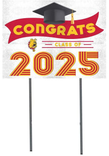 Ferris State Bulldogs KH Sports Fan Class of 2025 graduation graphic Yard Sign - White