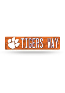 Clemson Tigers 4x16 Plastic Sign - Orange