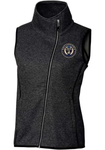 Cutter and Buck Philadelphia Union Womens Charcoal Mainsail Asymmetrical Vest
