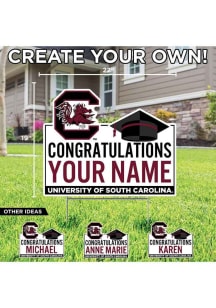 South Carolina Gamecocks Personalized Congratulations Grad Yard Sign - White