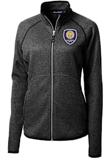 Cutter and Buck Orlando City SC Womens Charcoal Mainsail Long Sleeve Full Zip Jacket