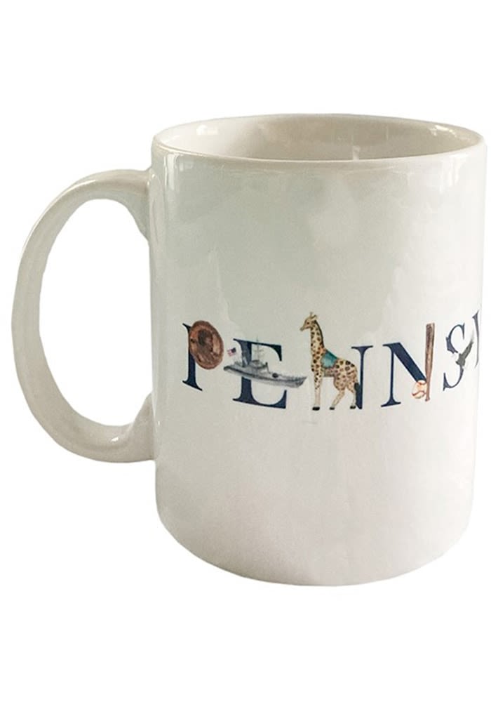 Pennsylvania WHITE Original Tina Labadini Designs Art Ceramic Mug - 3690138