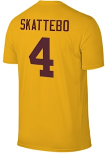 Cam Skattebo Arizona State Sun Devils Gold Football Name and Number Short Sleeve Player T Shirt