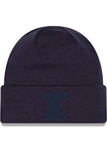 New Era Illinois Fighting Illini Navy Blue DL Tonal TPU Rib Cuff Mens Knit Hat
