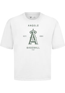 Levelwear Los Angeles Angels White Signature Knit Crossway Short Sleeve Fashion T Shirt