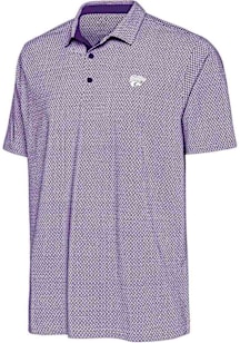 Mens K-State Wildcats Purple Antigua Intersect Blocked Short Sleeve Polo Shirt