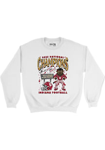 Indiana Hoosiers Mens White 2025 College Football National Champions Confetti Long Sleeve Crew Swe..