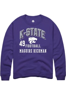 Maguire Richman Rally Mens Purple K-State Wildcats NIL Arch Logo Player Crew