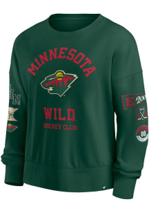 Minnesota Wild Womens Green Go Team Crew Sweatshirt