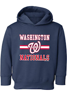 Washington Nationals Toddler Navy Blue Home Team Long Sleeve Hooded Sweatshirt