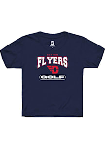 Summit Sportswear Dayton Flyers Youth Navy Blue Golf Short Sleeve T-Shirt