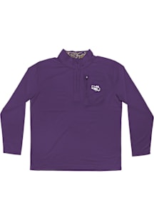 LSU Tigers Mens Purple Venturer Camo Long Sleeve Qtr Zip Pullover