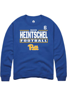 Mason Heintschel Rally Mens Blue Pitt Panthers NIL Stacked Box Player Crew