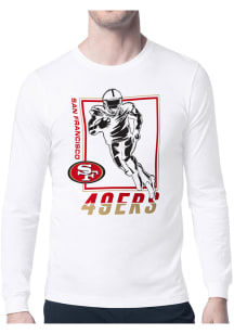 Starter San Francisco 49ers White Grid Long Sleeve T Shirt