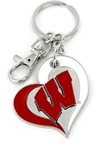 Wisconsin Badgers Swirl Heart Lanyard -