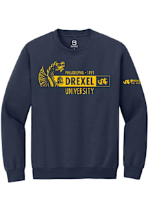 Summit Sportswear Drexel Dragons Mens Navy Blue Admitted Students Day 2024 Long Sleeve Crew Sweats..