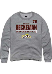Spencer Beckeman Western Michigan Broncos Mens Grey Football NIL Stacked Box Player Crew