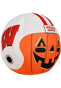 Wisconsin Badgers Orange Outdoor Inflatable self inflate jack o lantern with team helmet and name