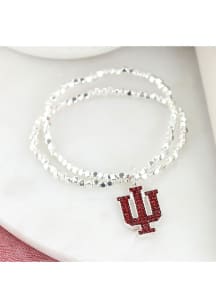 Indiana Hoosiers Crystal Logo Stretch Womens Bracelet