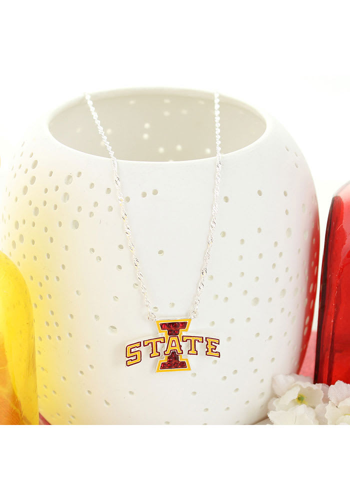 Iowa State Cyclones Crystal Logo 16 Inch Necklace