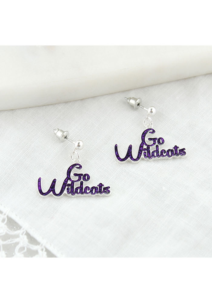 K-State Wildcats Slogan Womens Earrings