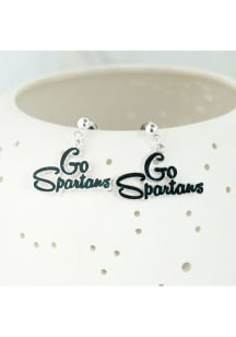 Michigan State Spartans Slogan Womens Earrings