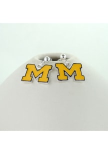 Michigan Wolverines Enamel Logo Womens Earrings